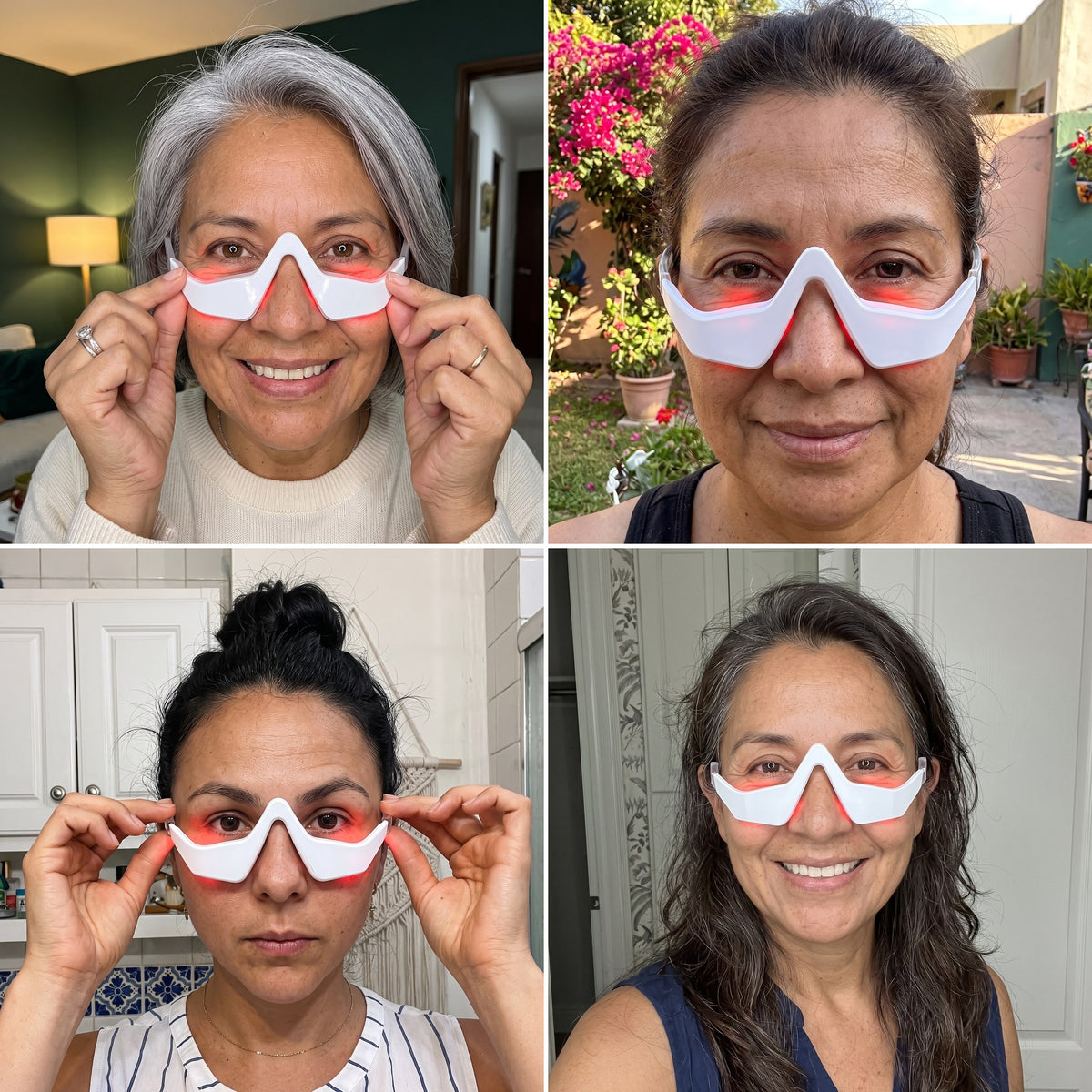 Mujeres usando los lentes Phisma en casa